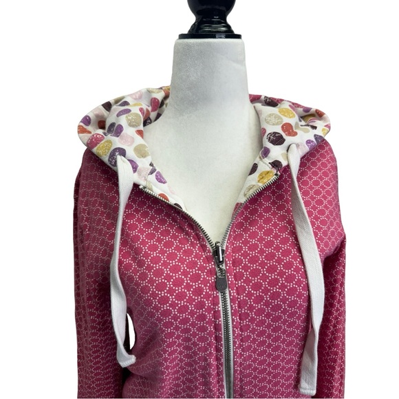 Aero Reversible Full Zip Hoodie Pink Polka Dot Size M - Picture 4 of 10